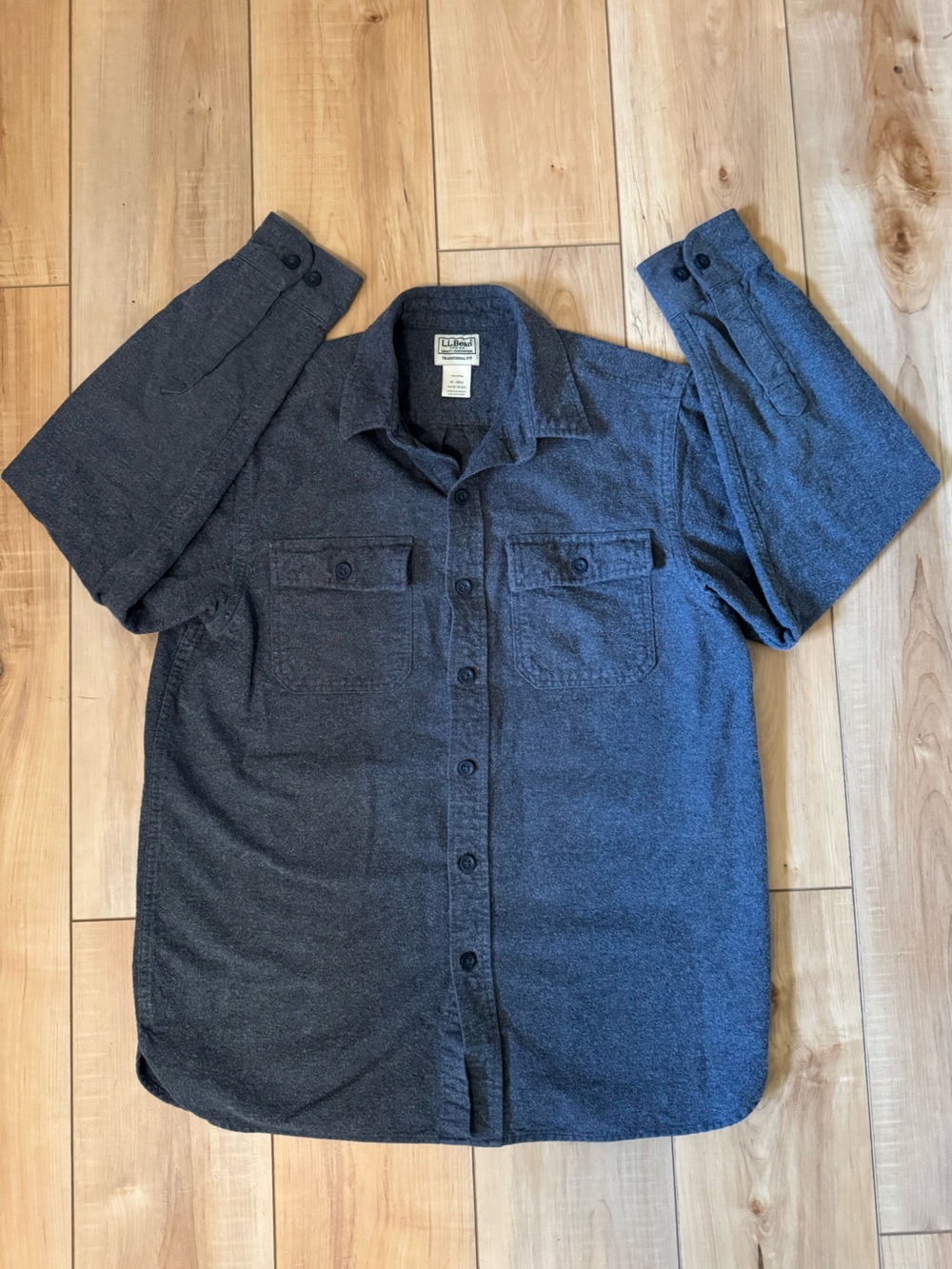 LLBean Men’s Chamois Shirt - Gray Medium